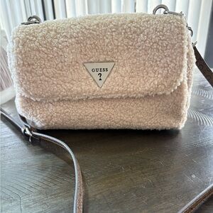 GUESS Sherpa Cream Crossbody Bag